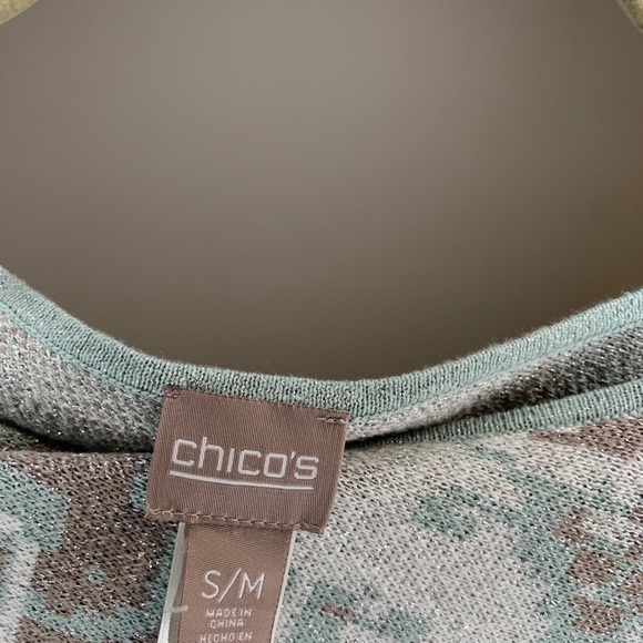 Chico Shaw Sweater Blue Gray Fringe‎ Size Small/Med - Picture 8 of 8